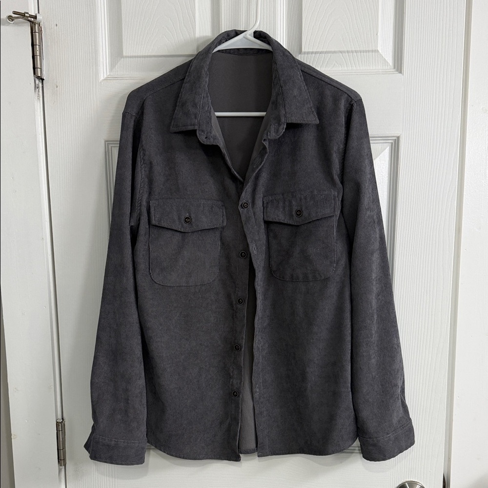 SHEIN Men's Dark Gray Shirt Jacket